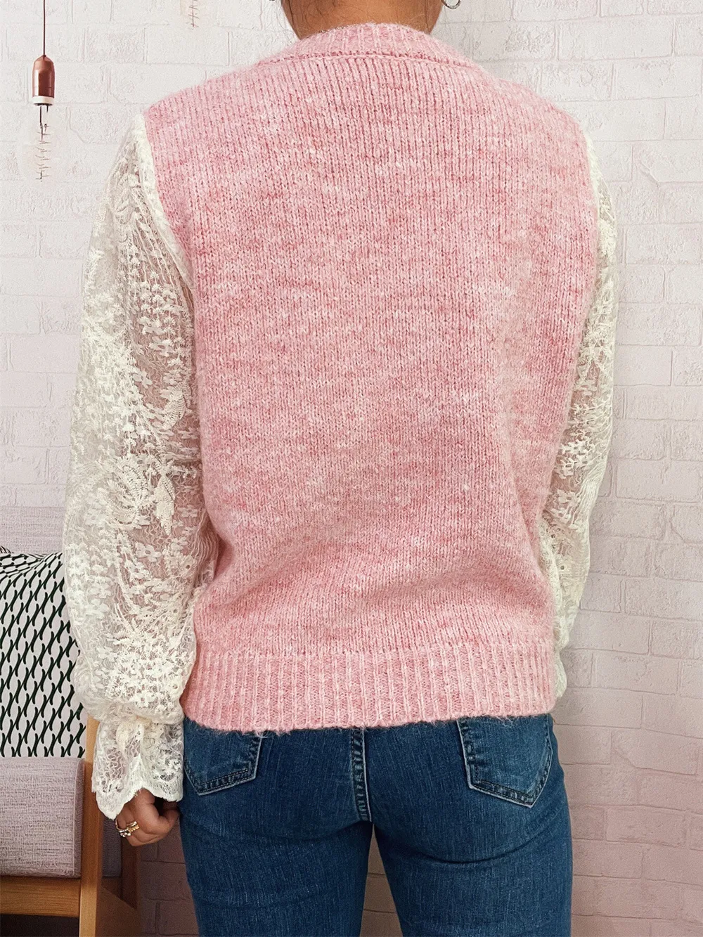 Lace Sleeve Button-Up Cardigan, image 17