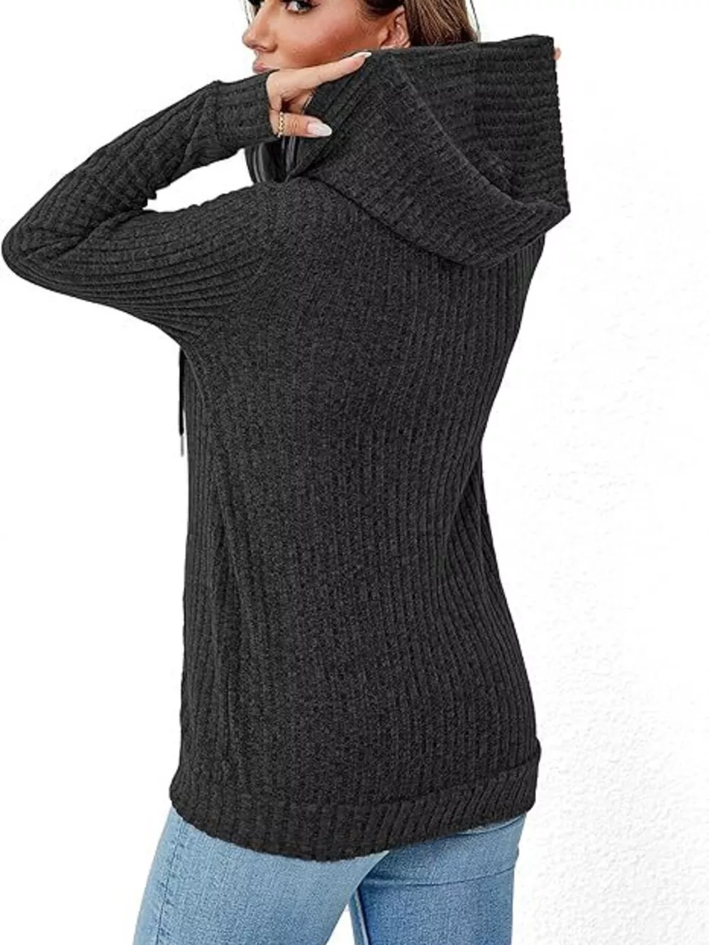 Ribbed Zip Up Hooded Outerwear, image 10