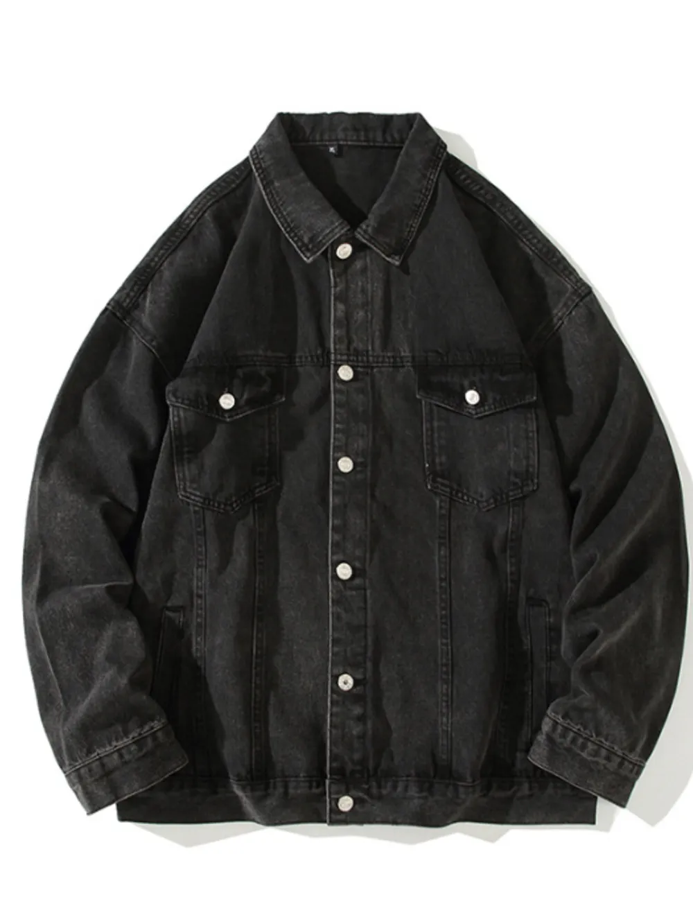 Men's Vintage Button Up Wash Denim Jacket