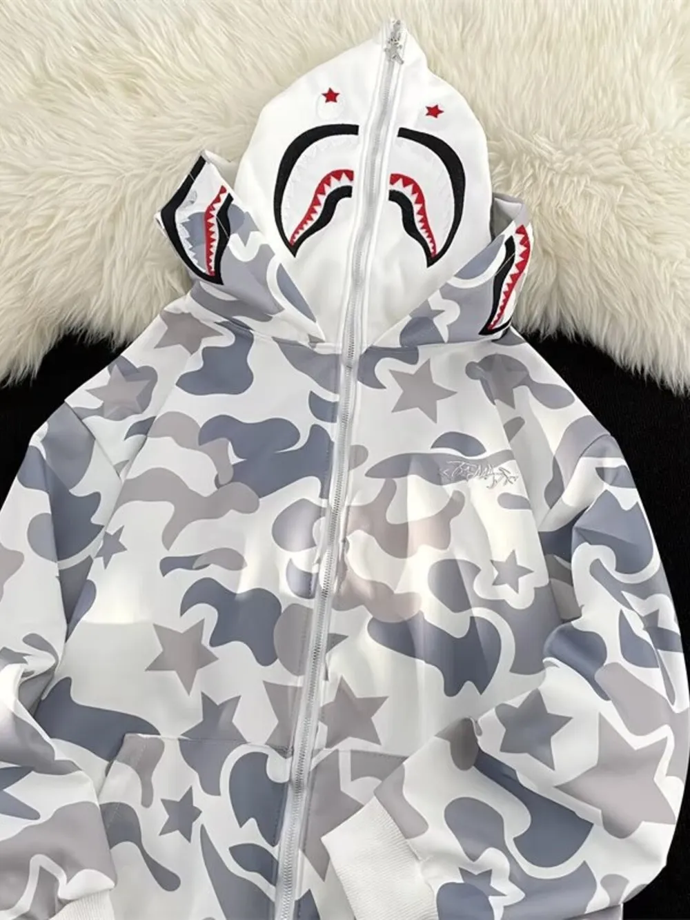 Men's Camo Print Zip-Up Hoodie, image 4