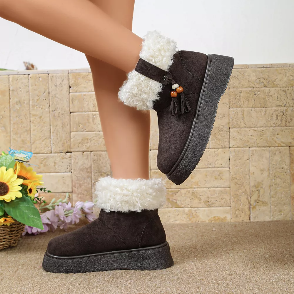 Round Toe Faux Fur Lined Boots, image 10
