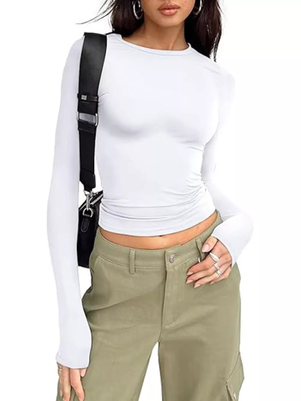 Ruched Long Sleeve T-Shirt, image 5