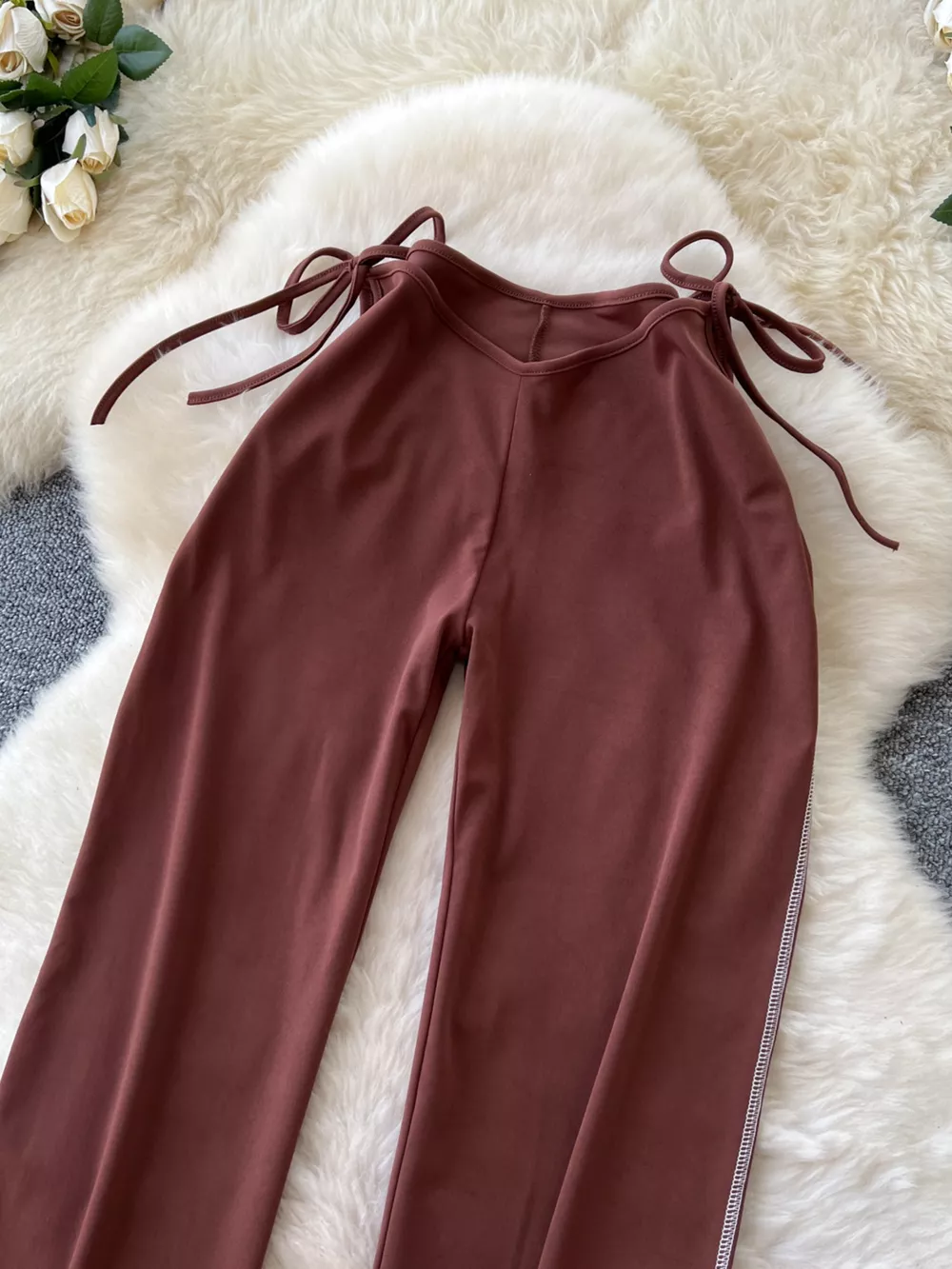 Tie-Waist Wide Leg Pants, image 4