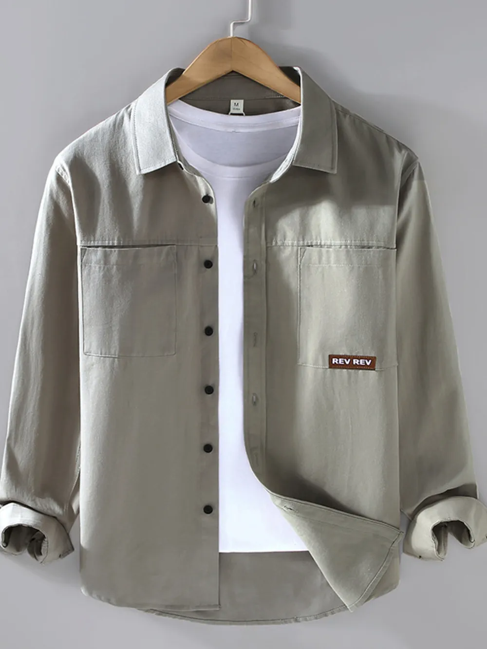 Men's Plus Size Button Up Long Sleeve Shirt, image 4
