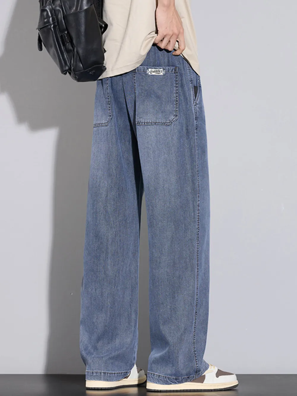 Men's Wide Leg Relaxed Fit Jeans, image 8