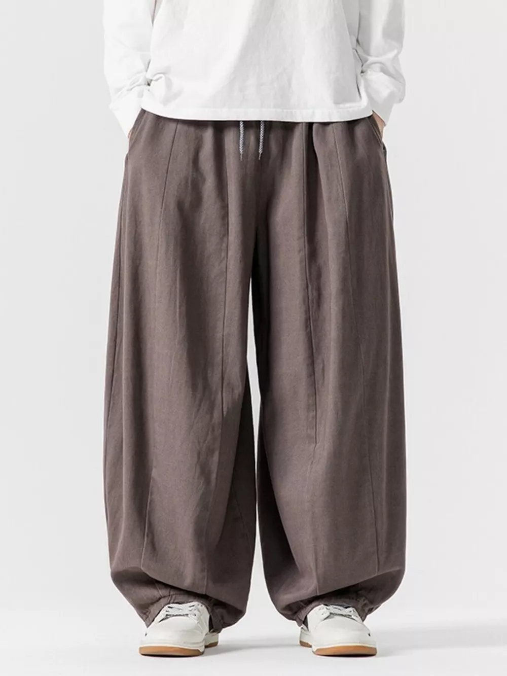 Men's Plus Size Loose Fit Drawstring Waist Casual Pants, image 9