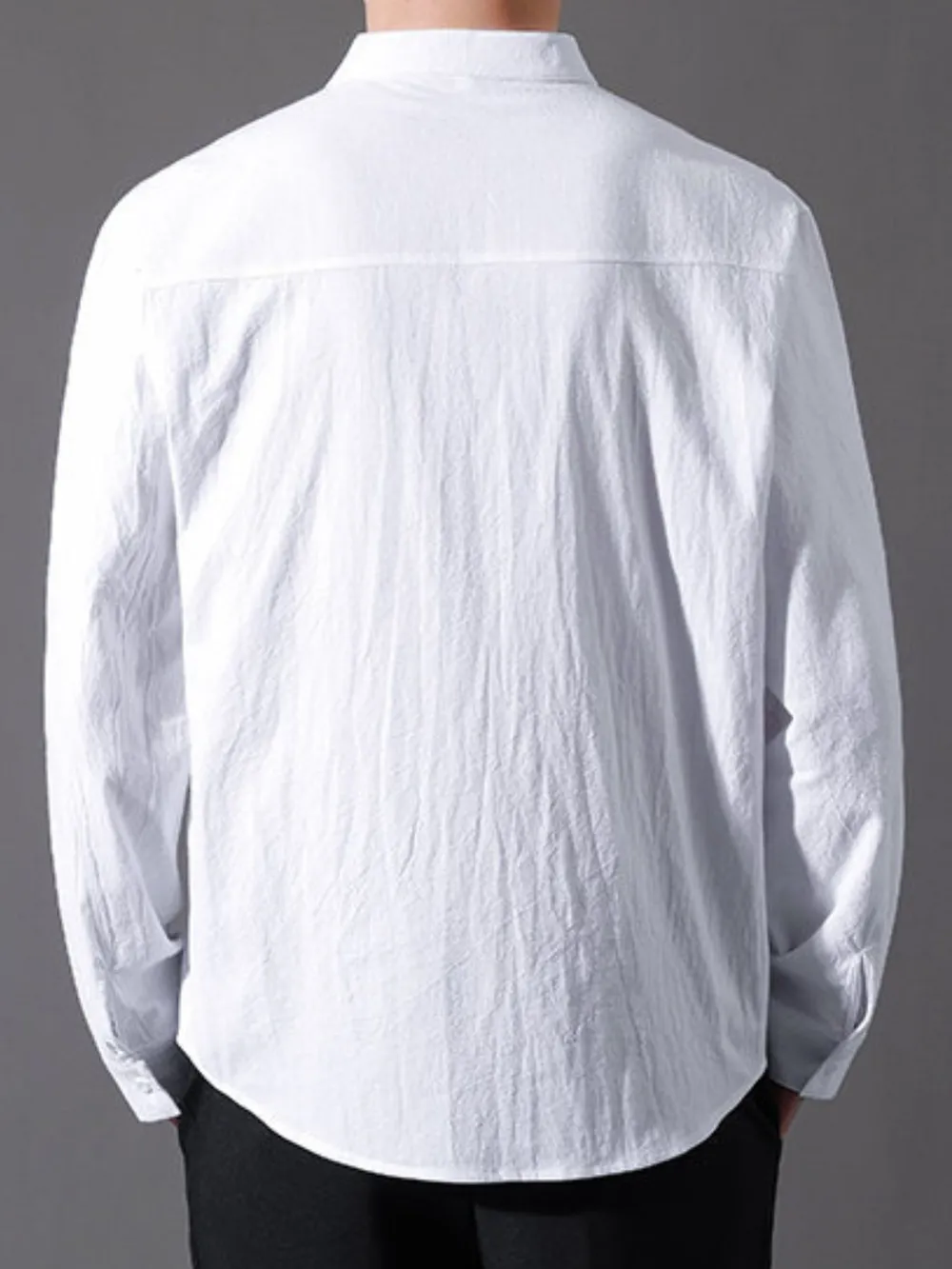 Men's Plus Size Button Up Long Sleeve Shirt, image 3