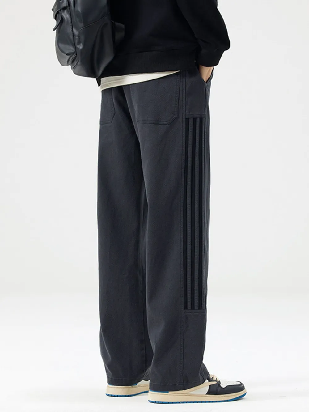 Men's Full Size Drawstring Wide Leg Pants Plus Size, image 8