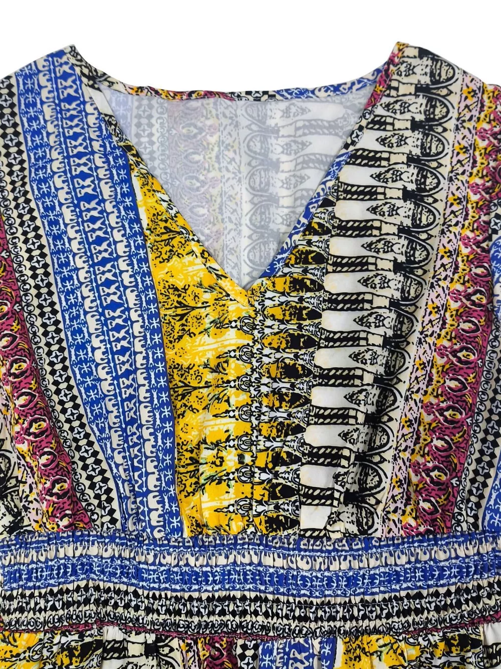 Boho Print Ruffle Sleeve Slit Dress, image 25