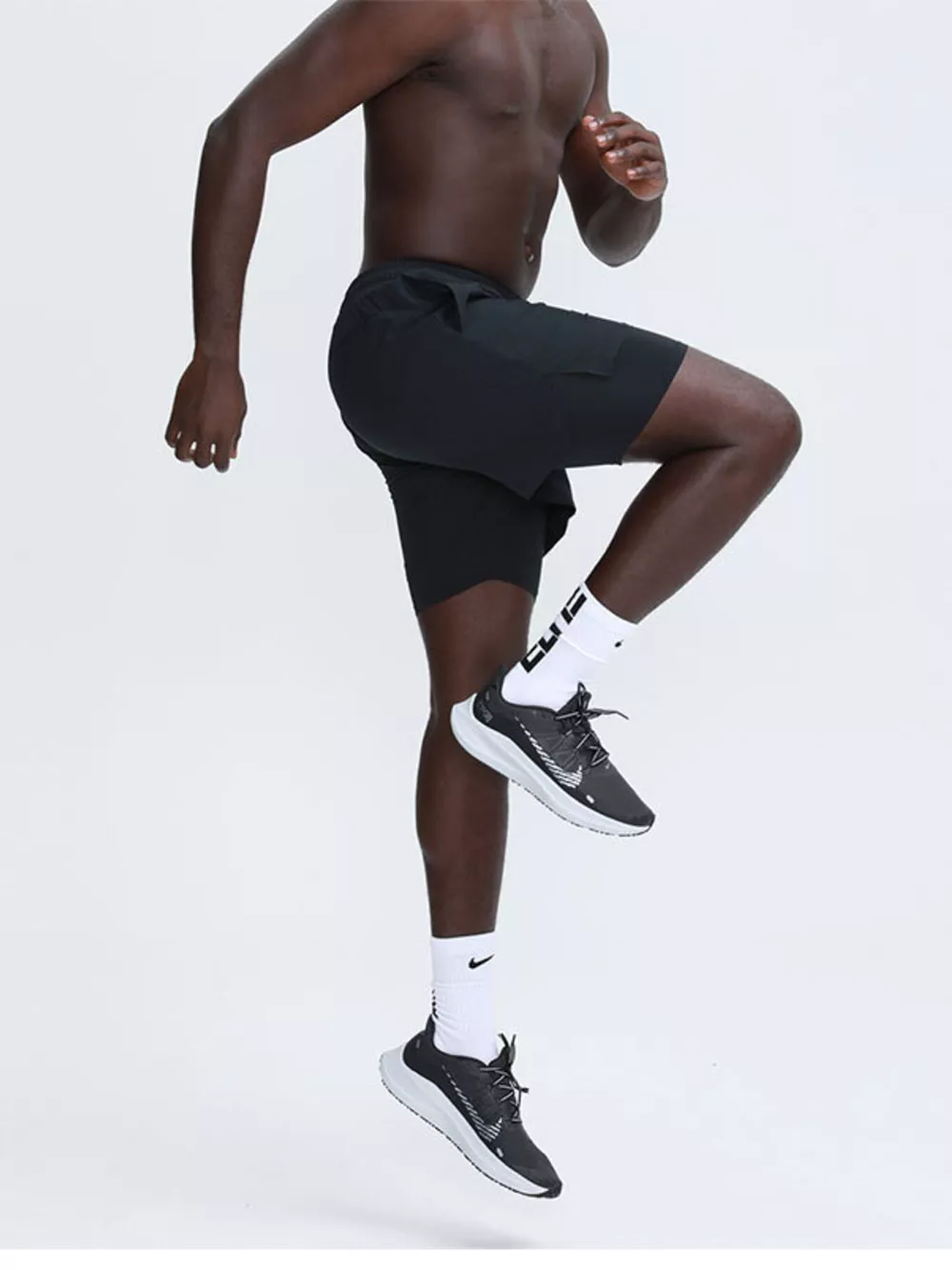 Men's Plus Size Elastic Waist Active Shorts, image 2