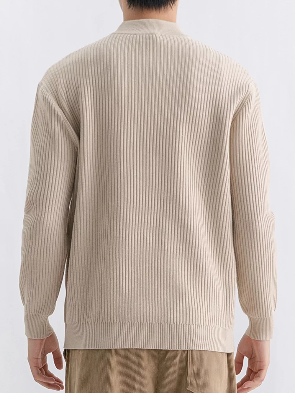 Men's Plus Size Ribbed Mock Neck Sweater, image 4