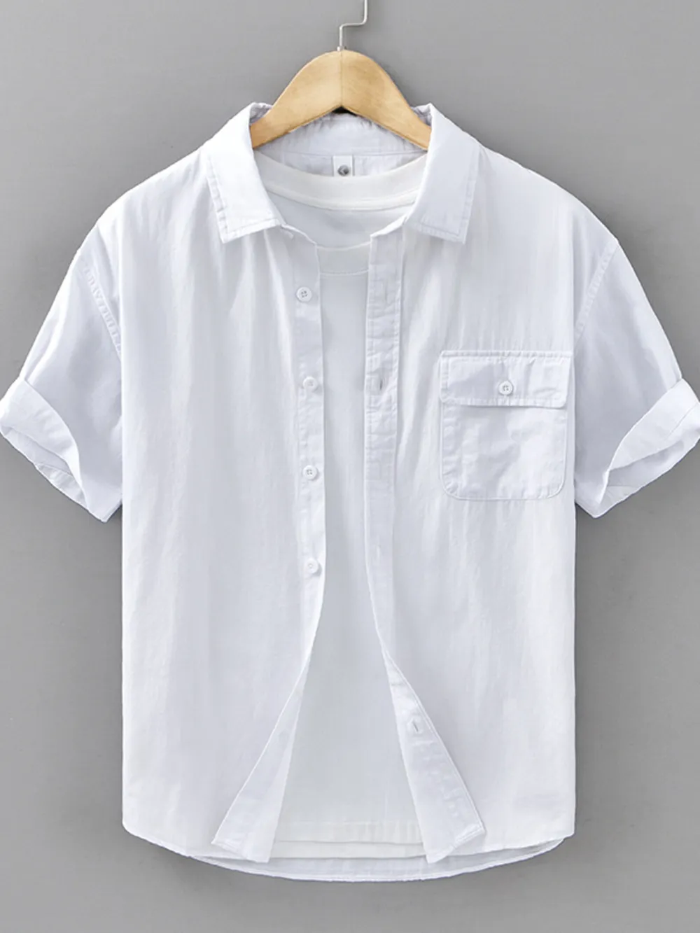 Men's Plus Size Button Up Short Sleeve Shirt, image 6