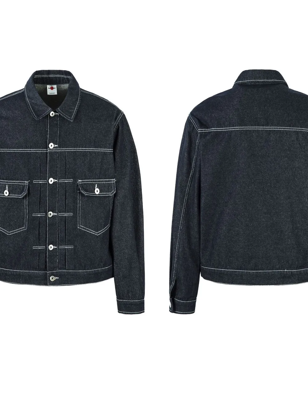 Men's Contrast Stitching Button Up Denim Jacket, image 3
