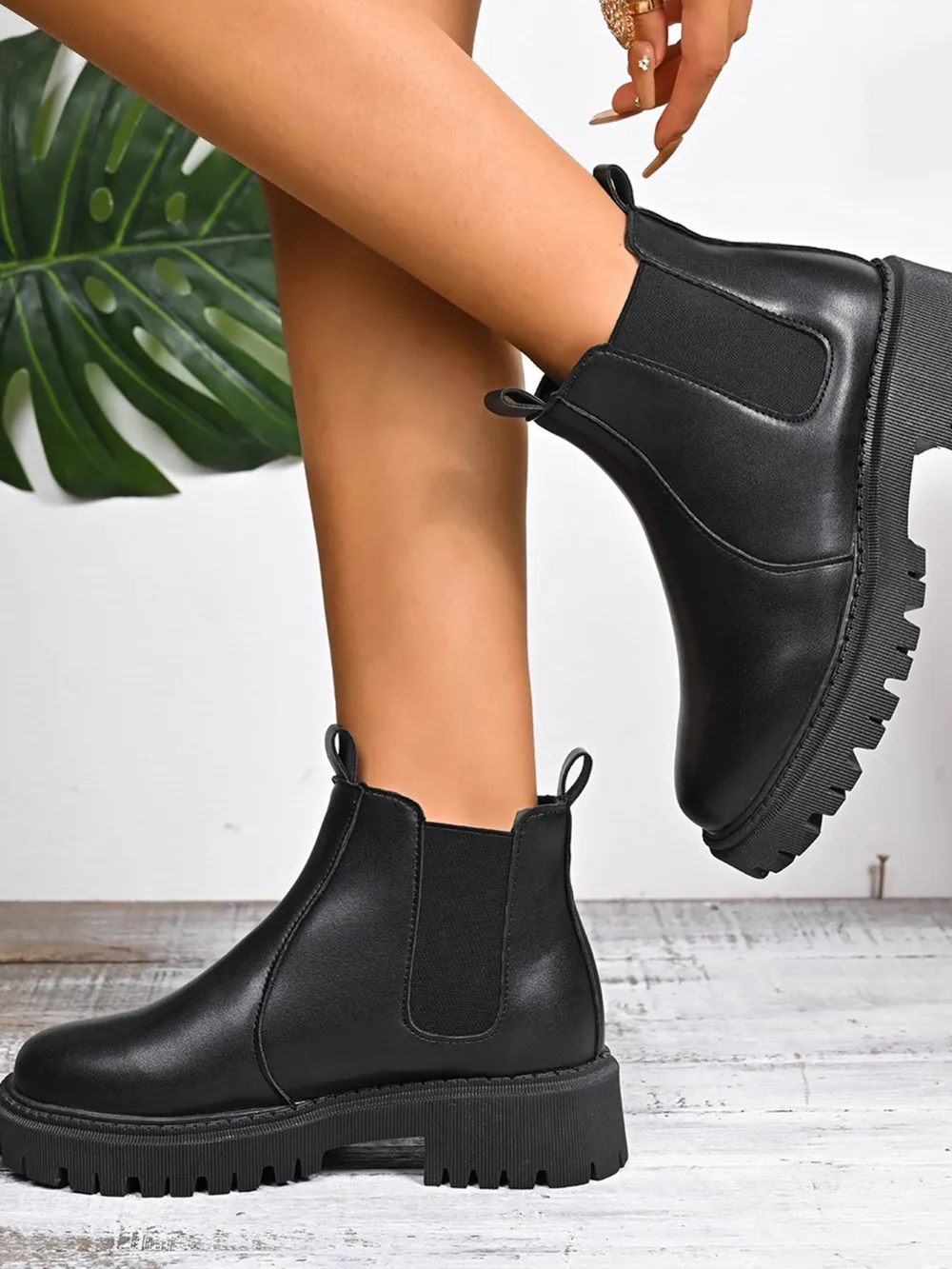 Round Toe Platform Boots, image 2
