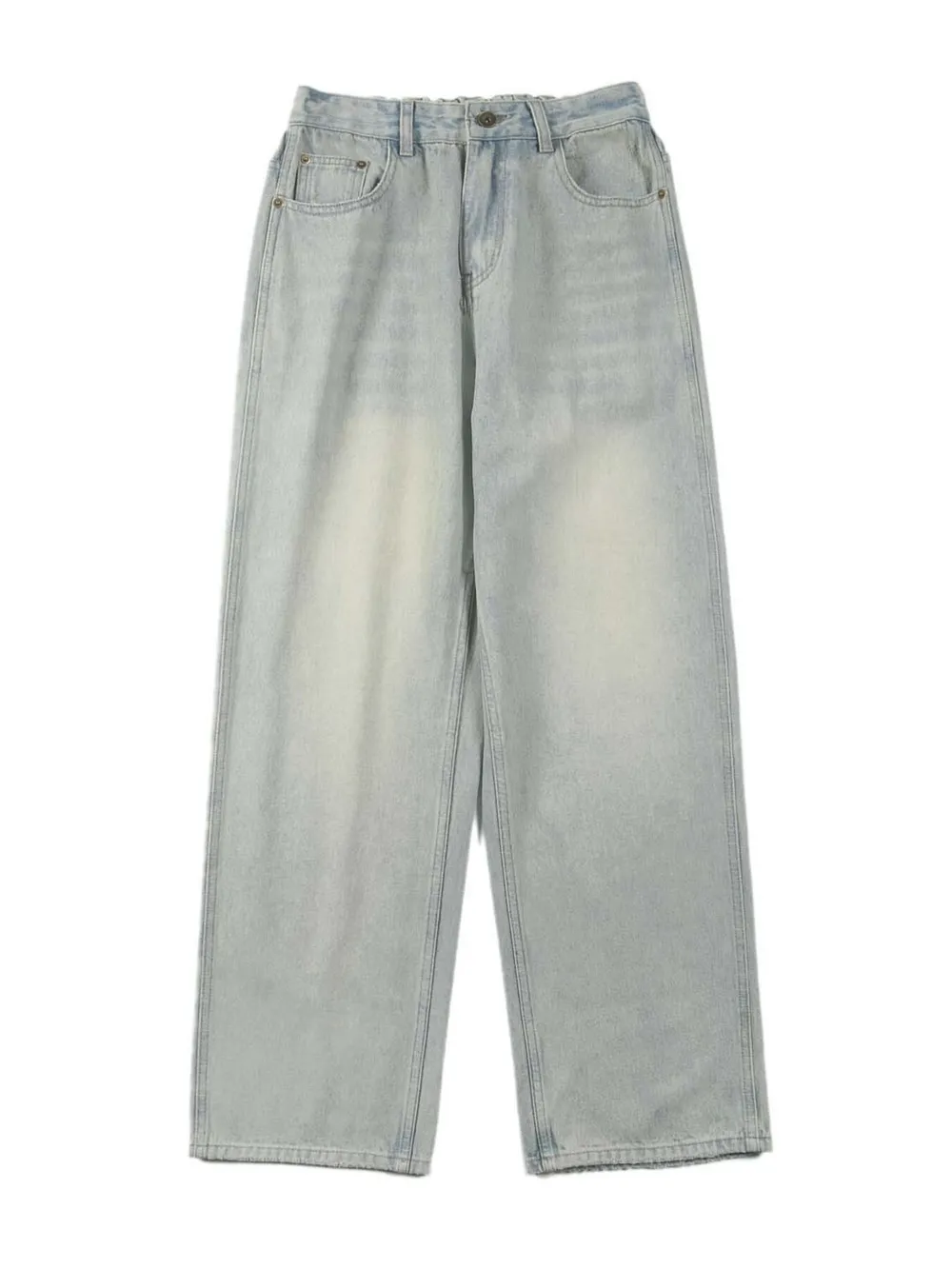 Men's Full Size Vintage Washed Wide Leg Relaxed Fit Jeans Plus Size, image 5