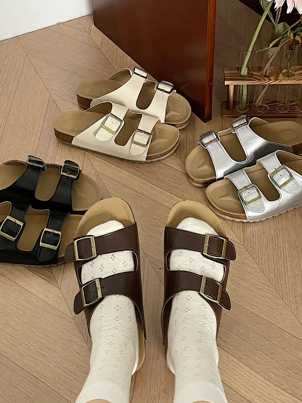 Classic Double Buckle Comfort Sandals, image 3