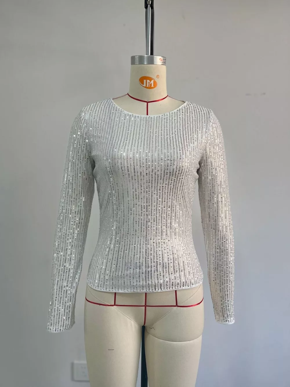 Sequin Long Sleeve Crop T-Shirt, image 15