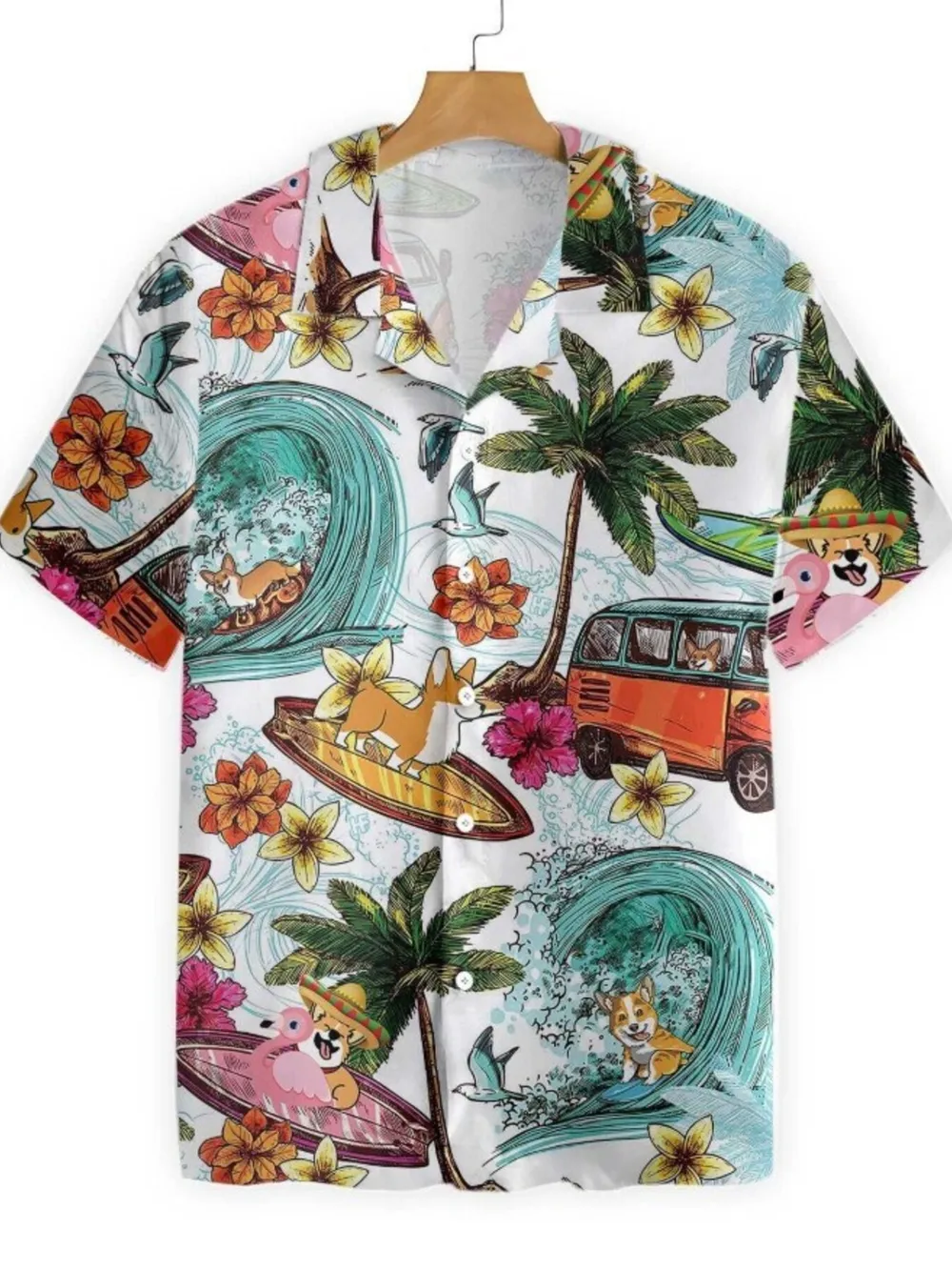 Men's Full Size Printed Button Up Shirt Plus Size, image 2