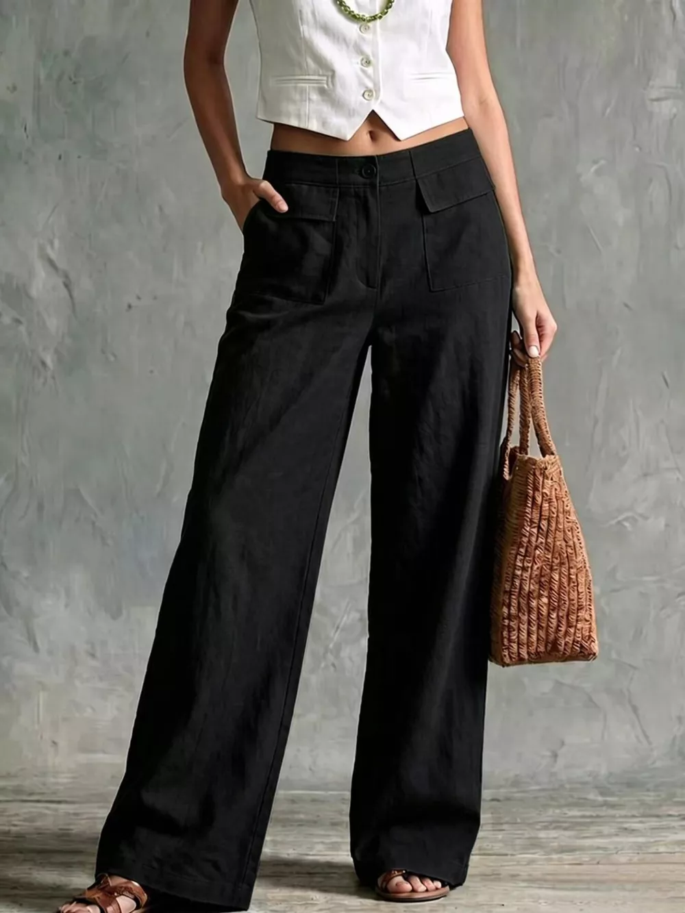 Full Size Wide Leg Pants Plus Size, image 7