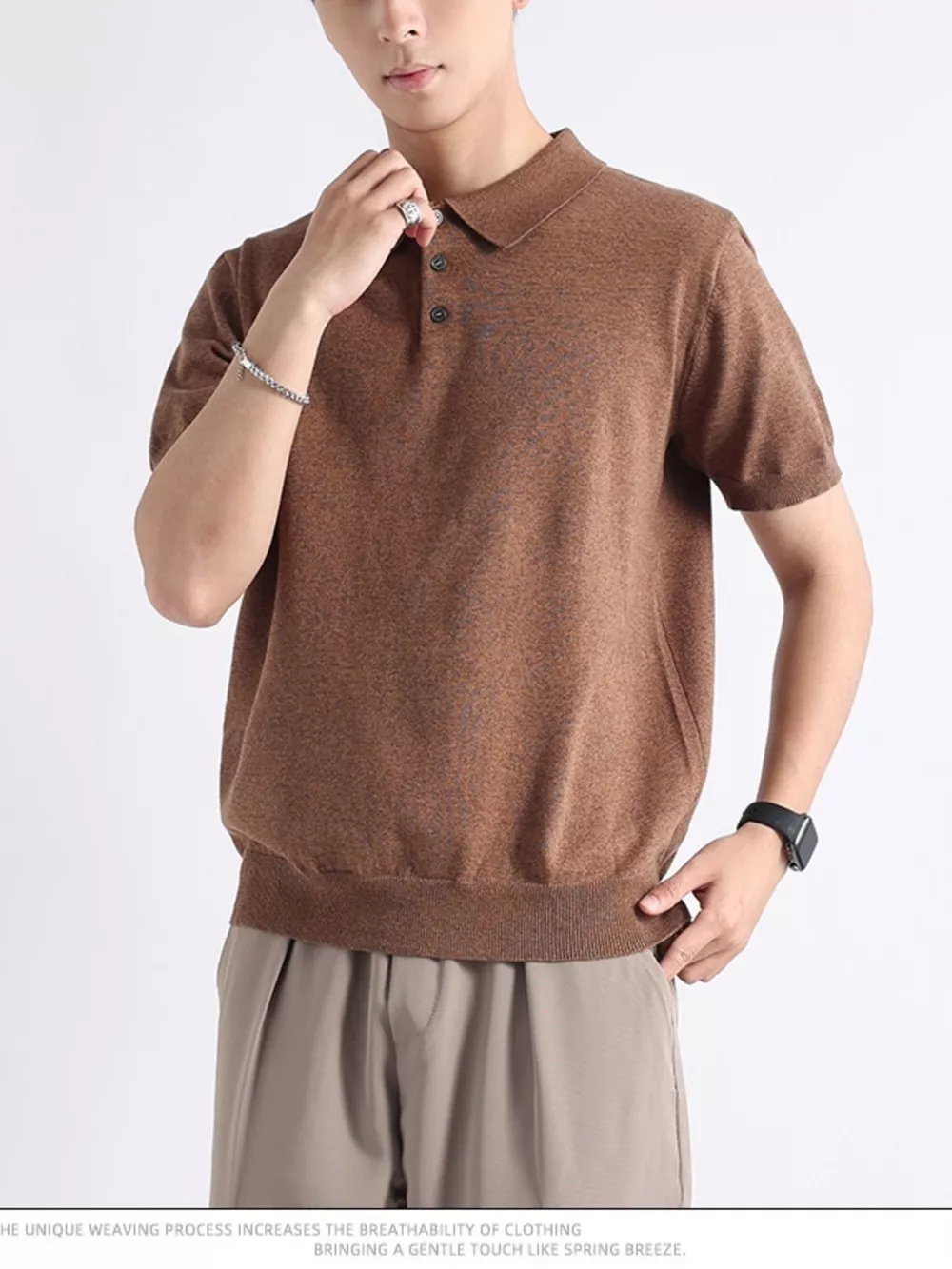 Men's Plus Size Button Detail Short-Sleeve Polo, image 15
