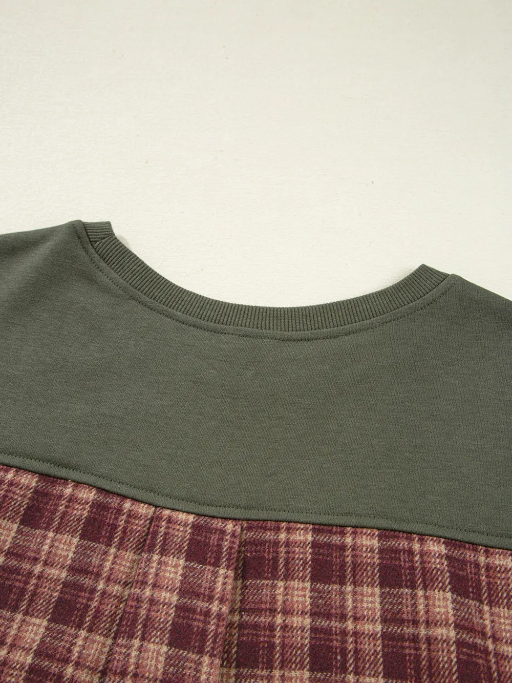 Plaid Patchwork Drop Shoulder Sweatshirt, image 10