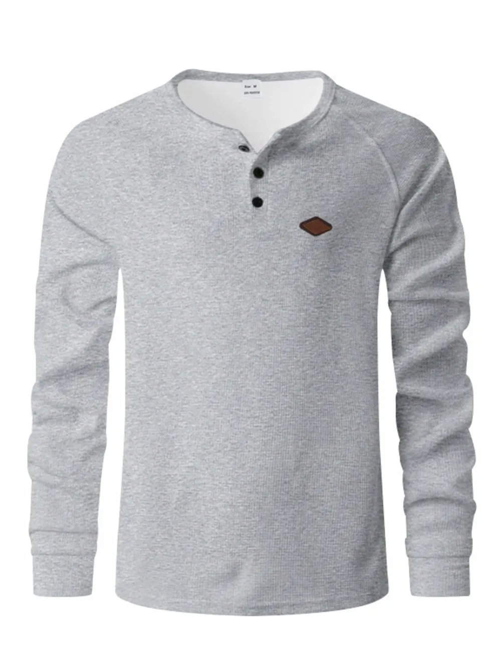 Men's Full Size Button Detail Long Sleeve T-Shirt Plus Size, image 12