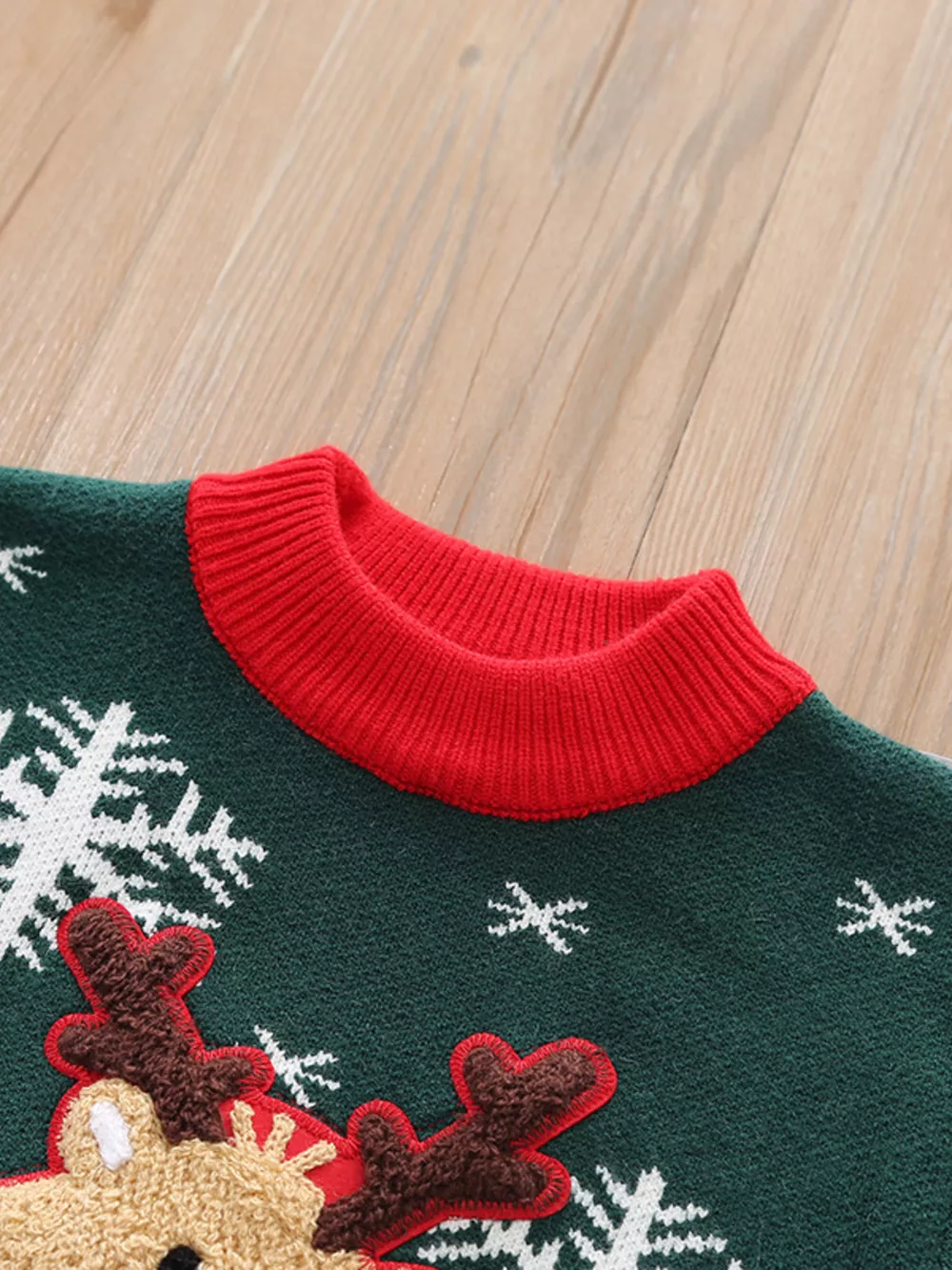 Children's Christmas Reindeer Snowflake Knitted Sweater, image 3