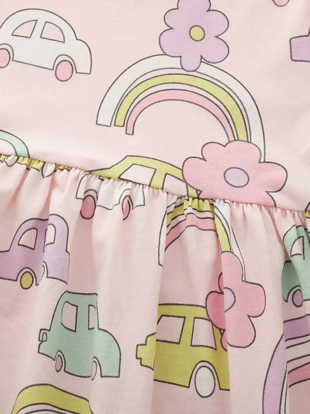 Children's Cute Cartoon Car Print Casual Dress, image 5