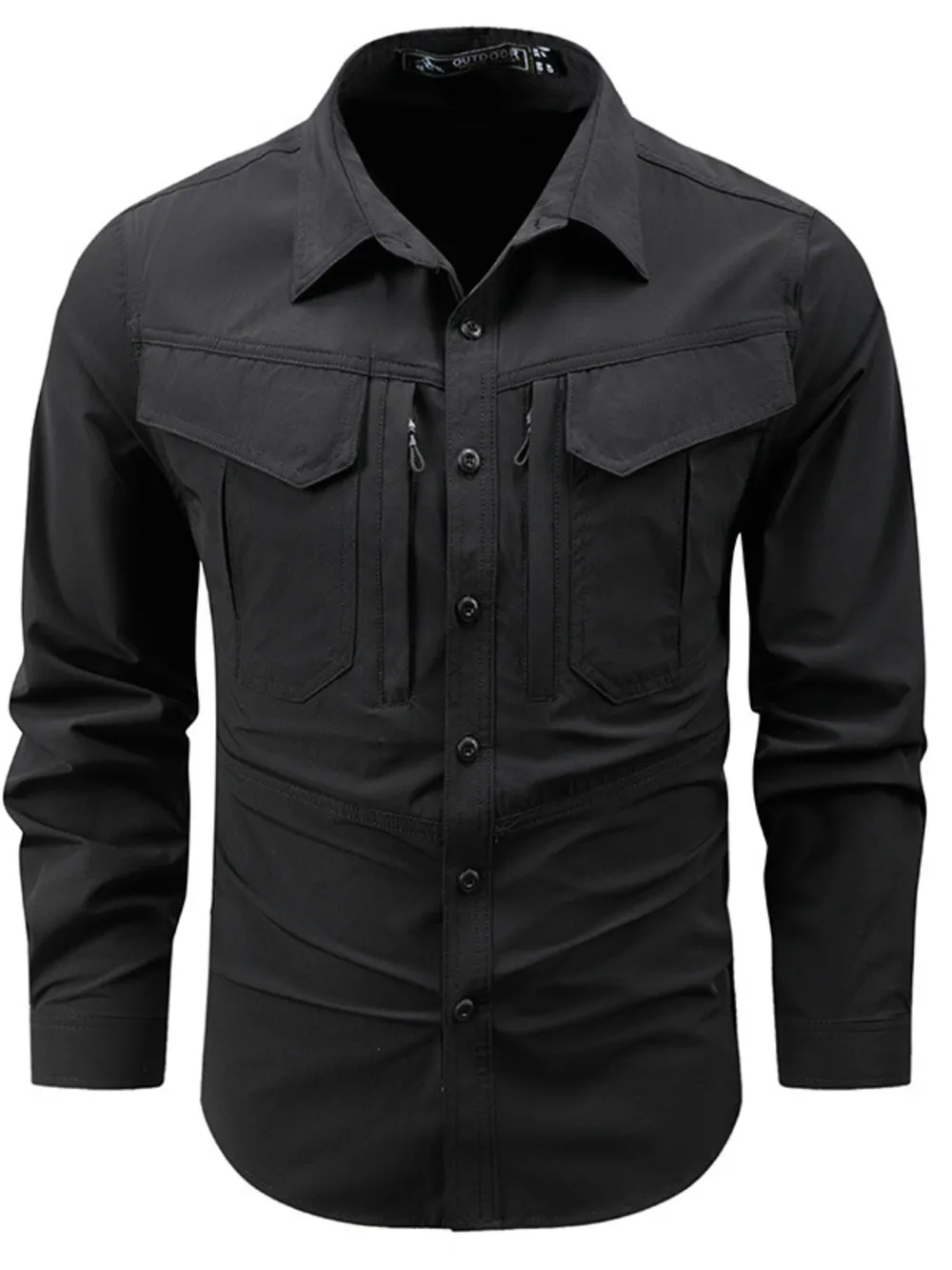 Men's Plus Size Button Up Long Sleeve Shirt, image 4