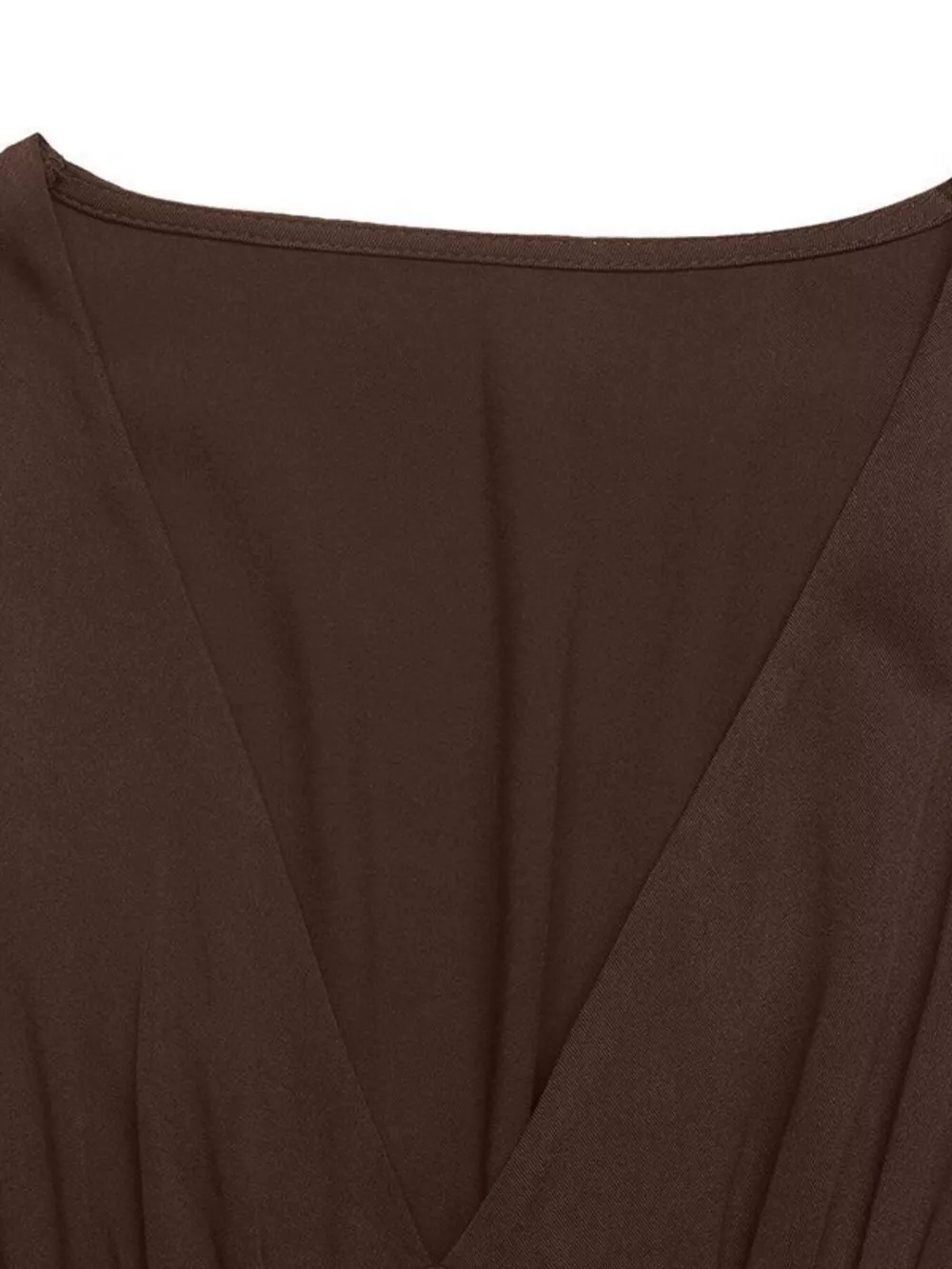 V-Neck Balloon Sleeve Midi Dress, image 6