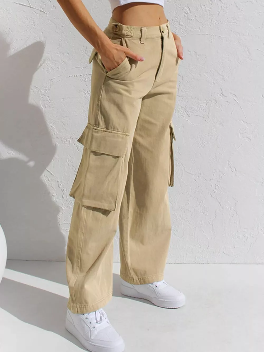 High-Waisted Wide Leg Cargo Jeans, image 18