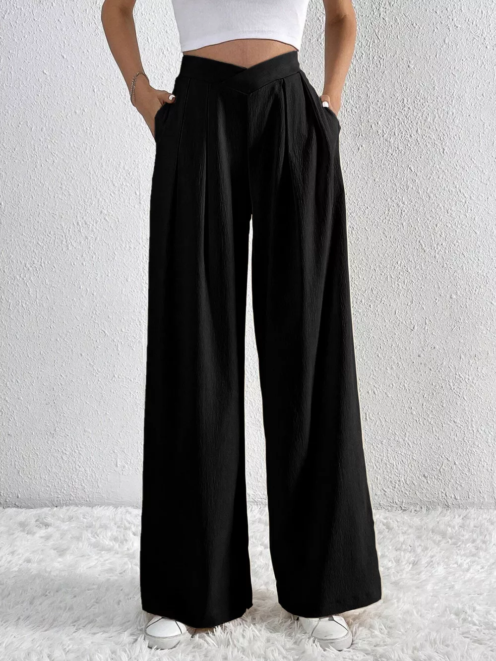 Pleated Wide Leg Pants, image 8