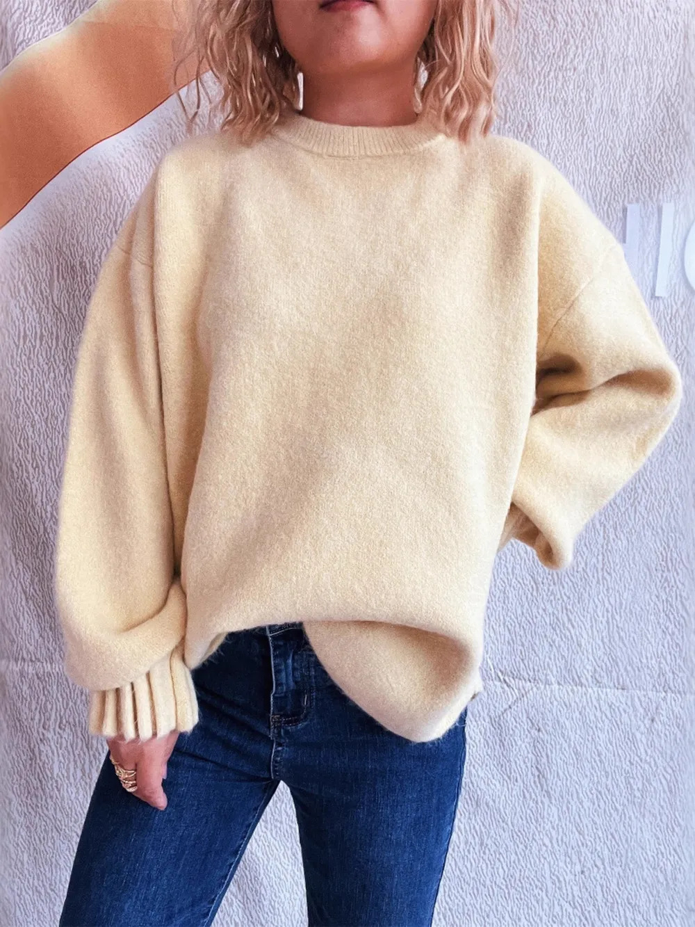 Round Neck Dropped Shoulder Sweater, image 26