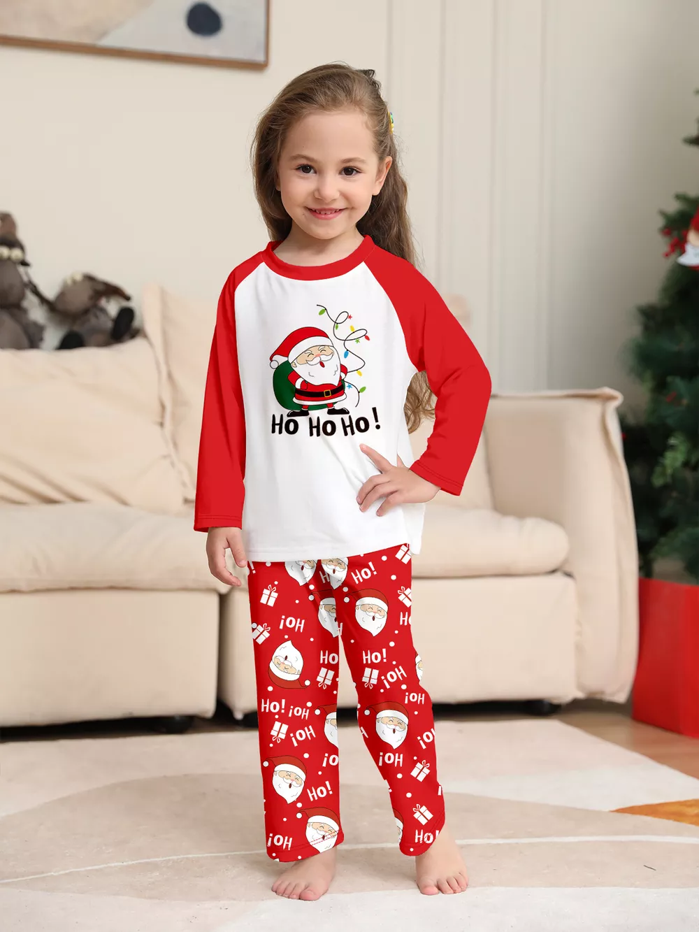 Full Size Matching Family Christmas Santa Claus Pajamas Set Plus Size, image 12