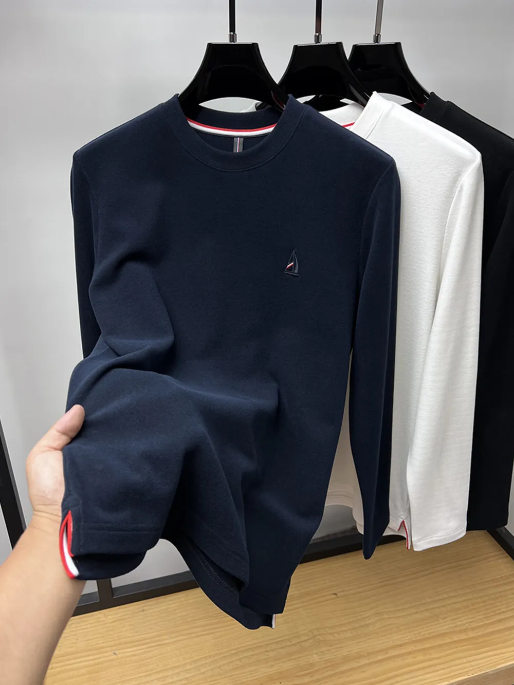 Men's Plus Size Round Neck Long Sleeve T-Shirt, image 4