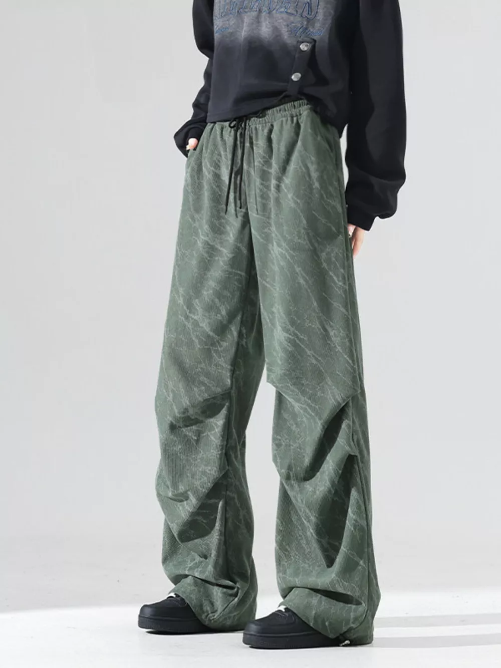 Men's Plus Size Vintage Wash Wide Leg Pants, image 2