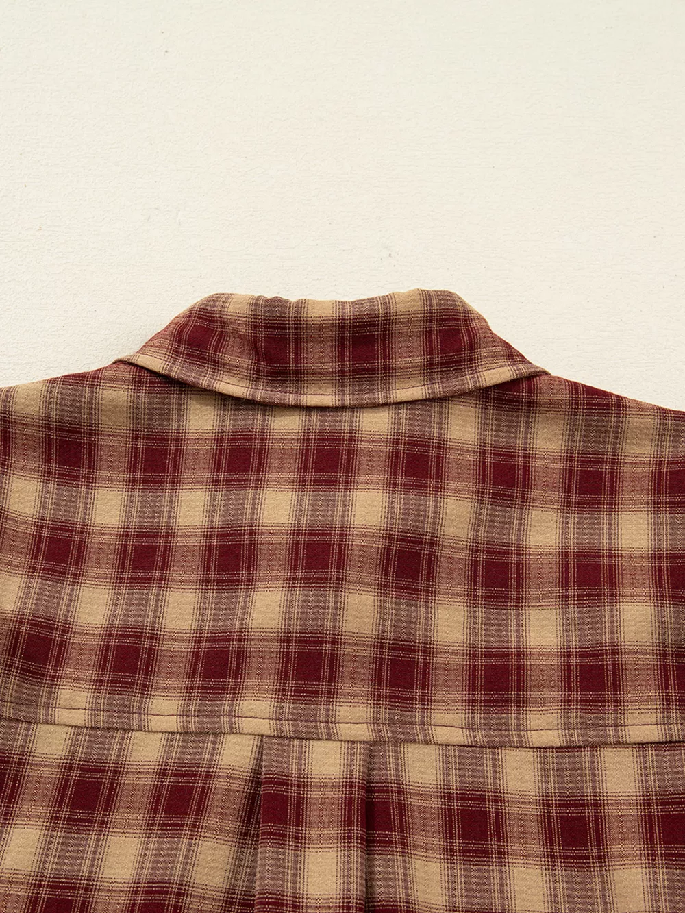 Plaid Print Ruffled Long Sleeve Patchwork Hem Mini Shirt Dress, image 12