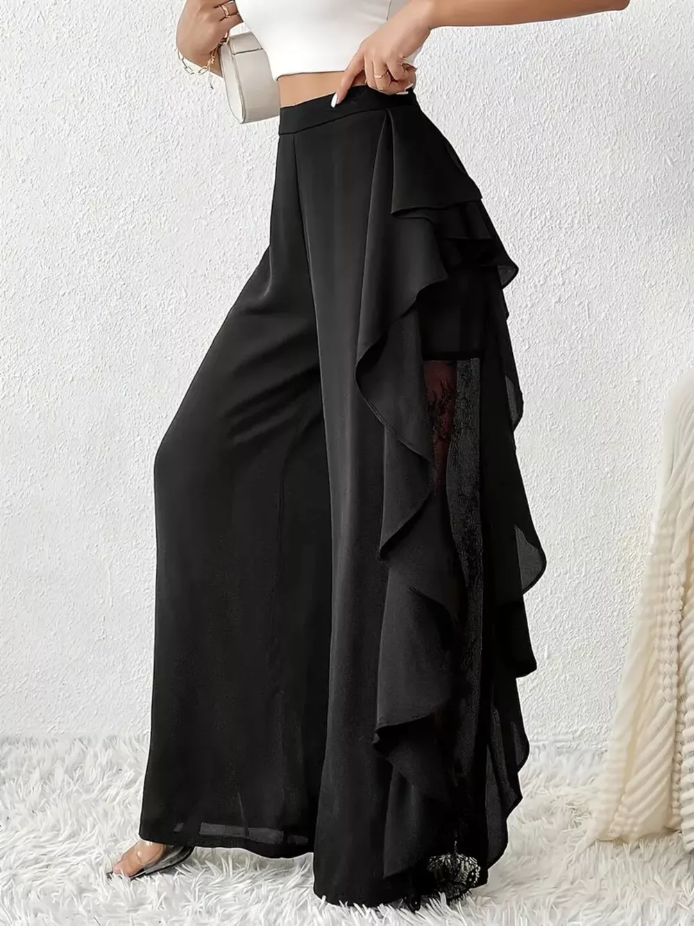 Ruffled Wide Leg Pants, image 3