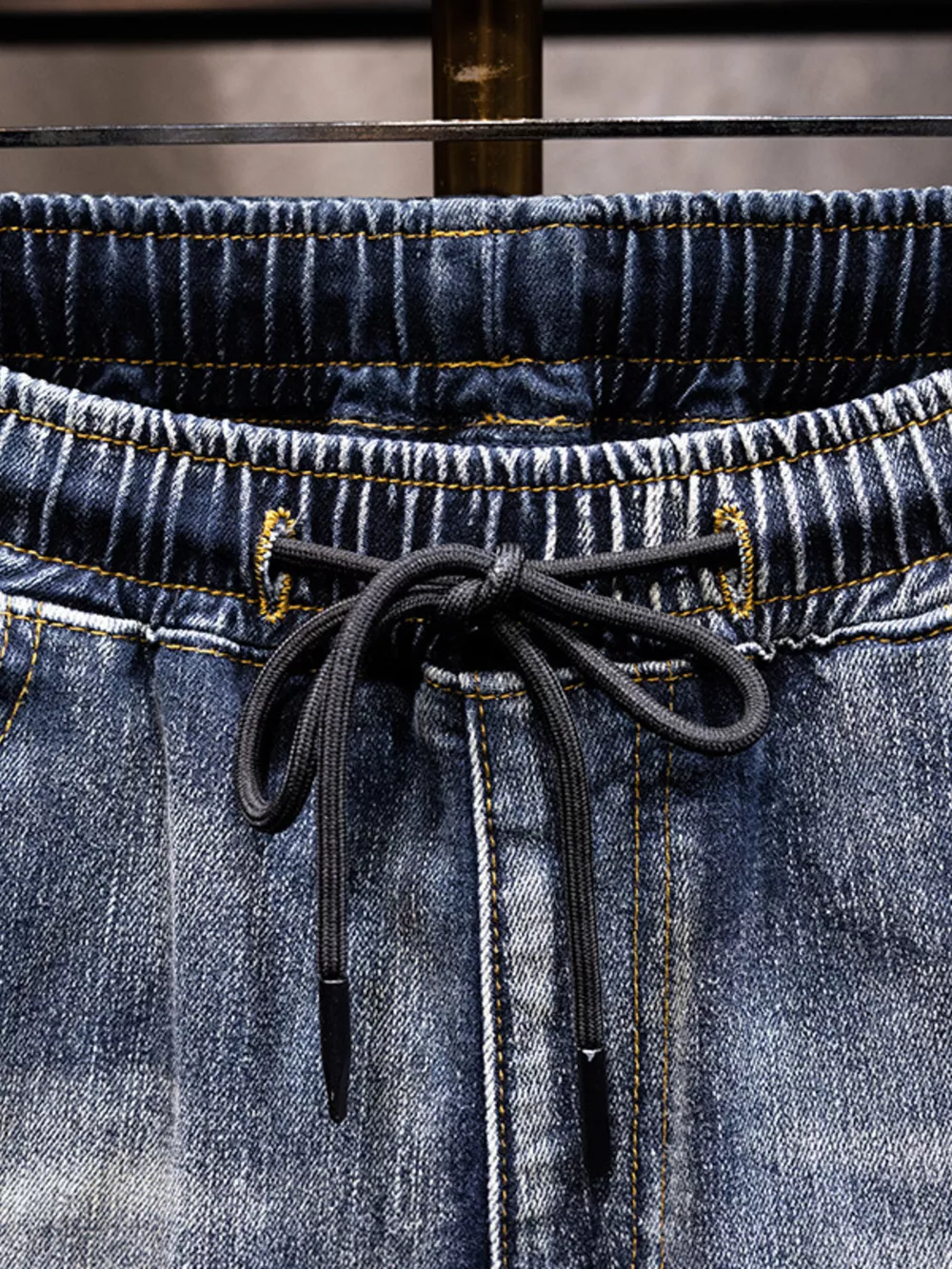 Men's Full Size Relaxed Fit Drawstring Jeans Plus Size, image 3