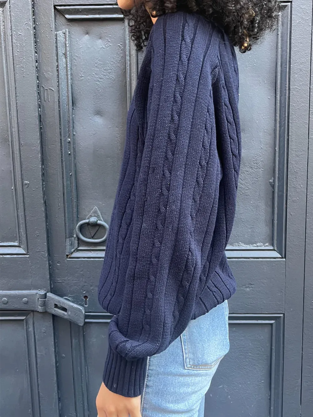 Cable Knit V-Neck Pullover Sweater, image 6