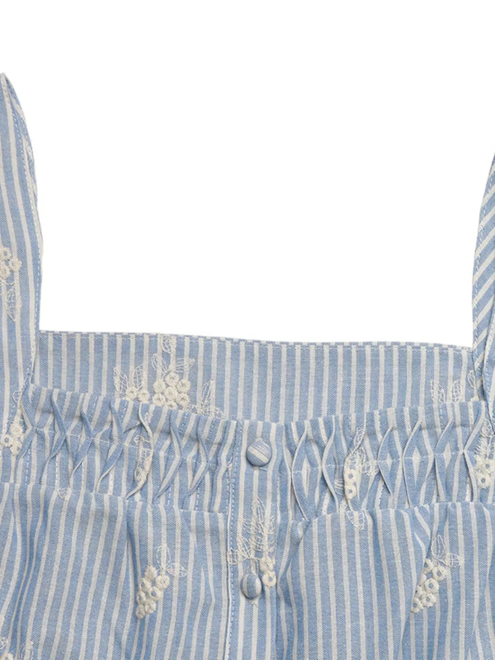 Striped Embroidered Ruffle Sleeve Blouse, image 9