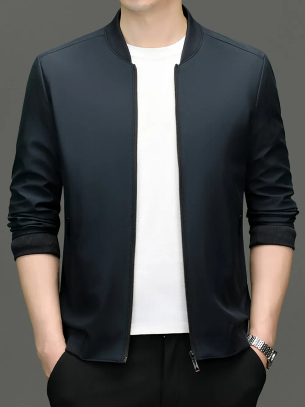 Men's Zip Up Long Sleeve Jacket, image 2
