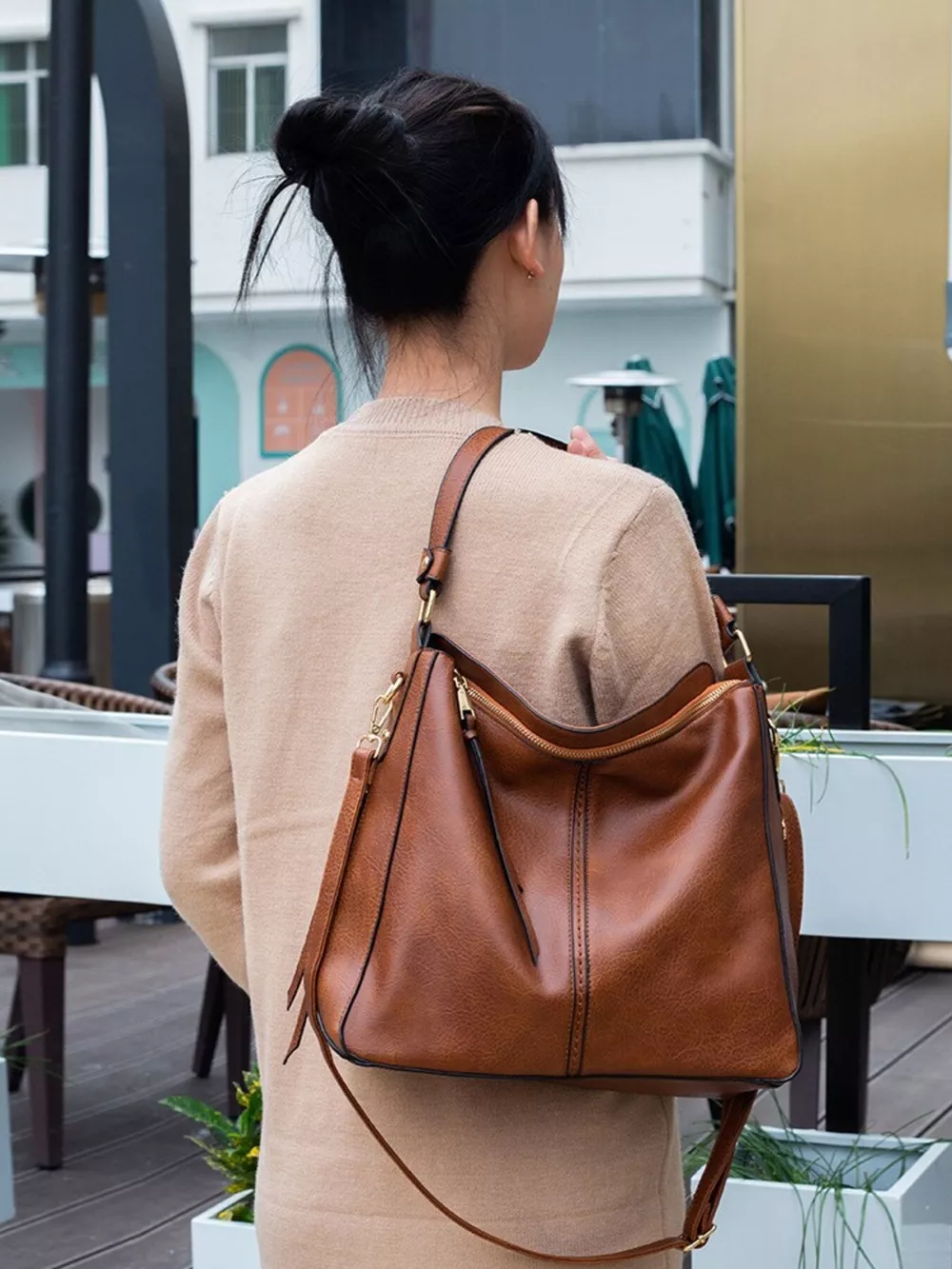 Classic PU Leather Tote Bag, image 10