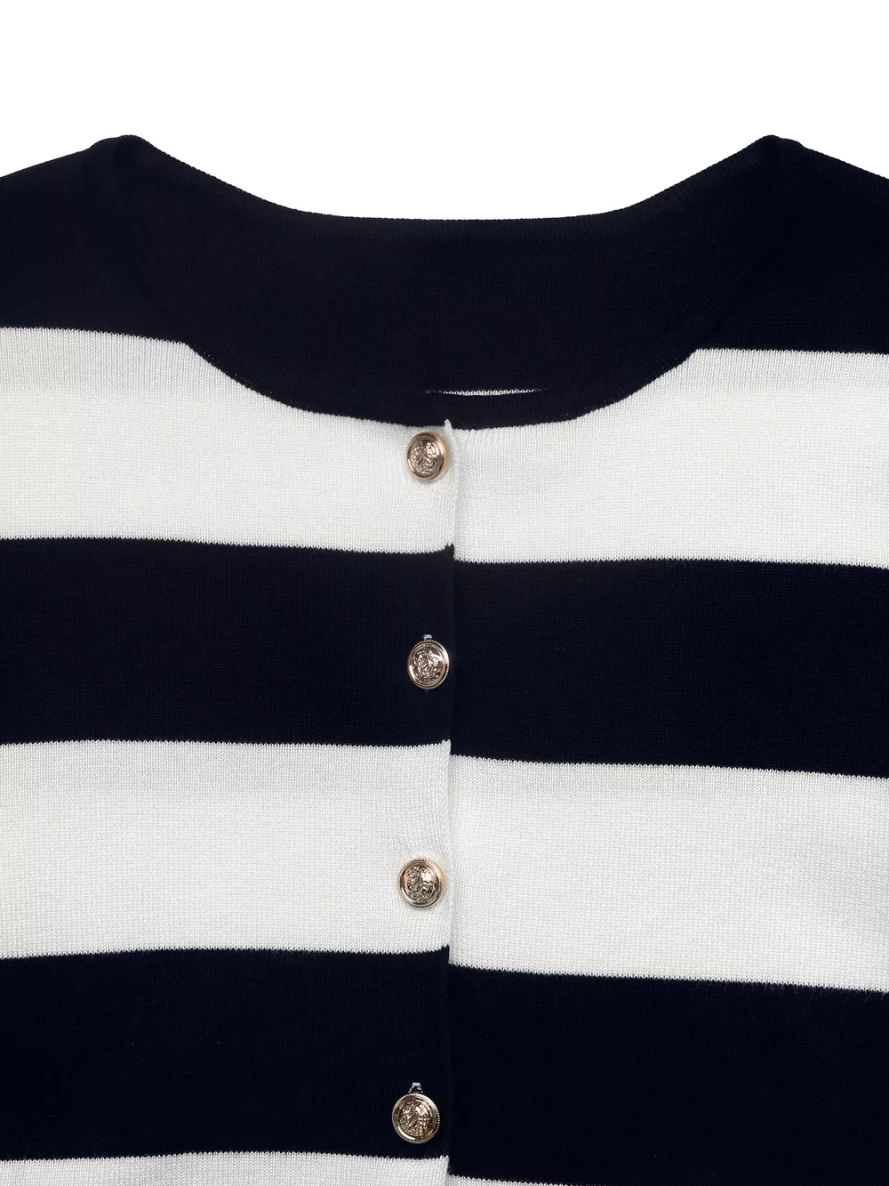 Striped Button-Down Knit Cardigan, image 6