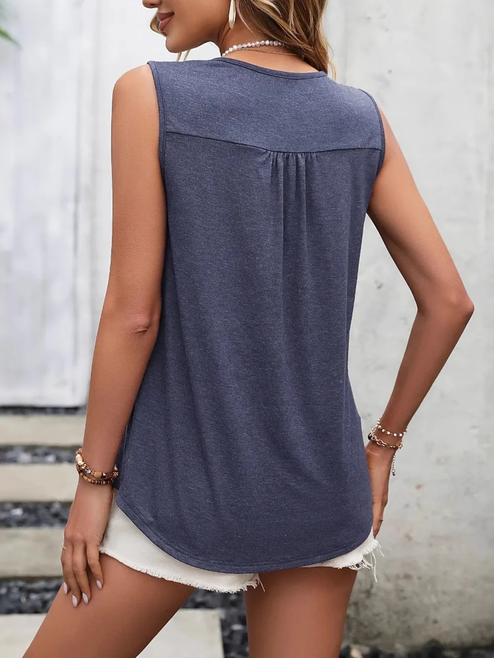 Lace Panel Scoop Neck Tank, image 9