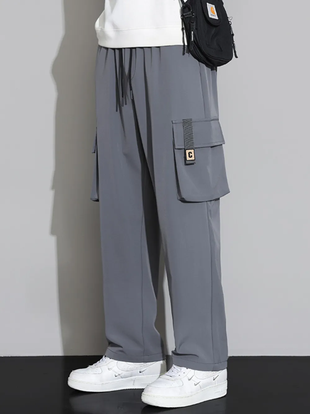Men's Plus Size Wide Leg Cargo Pants, image 4