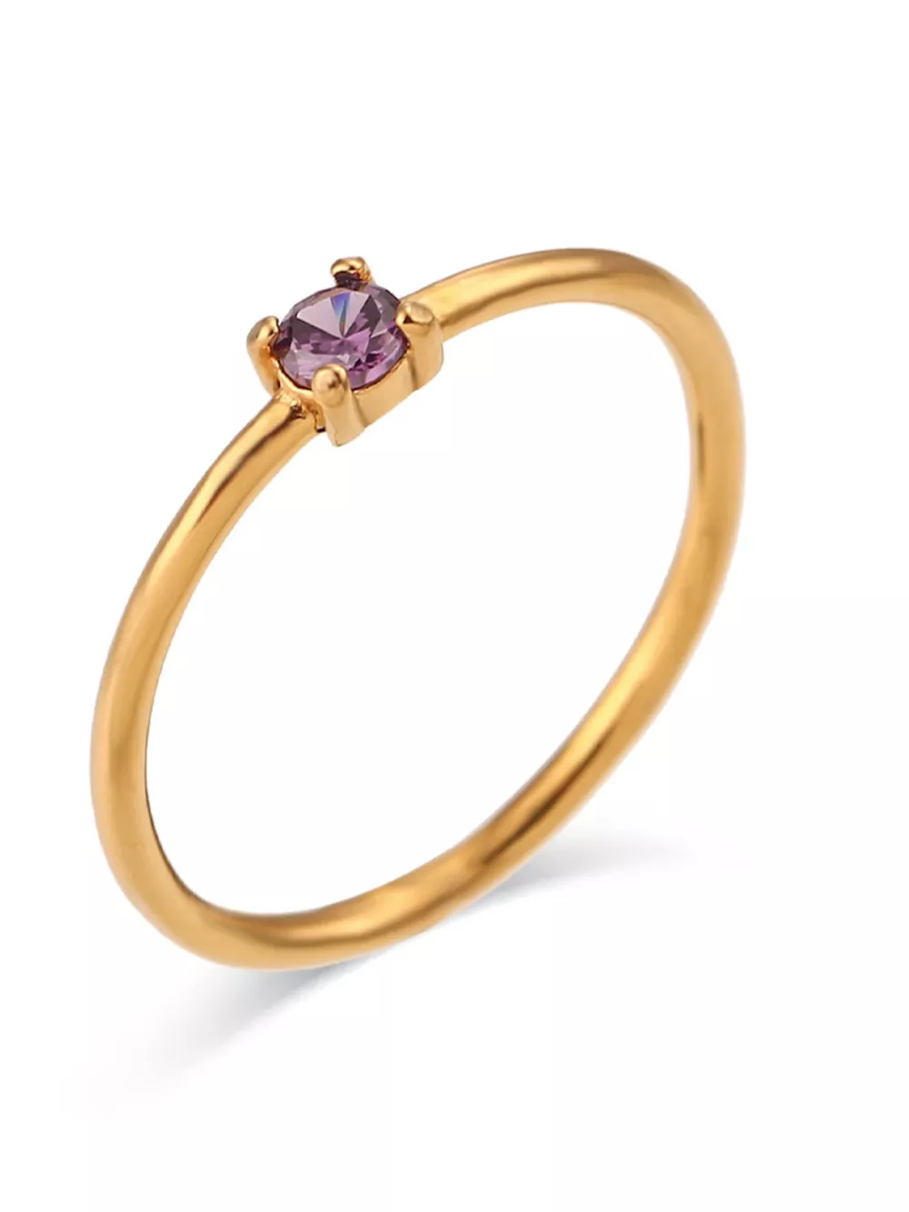 18K Gold-Plated Zircon Ring, image 5