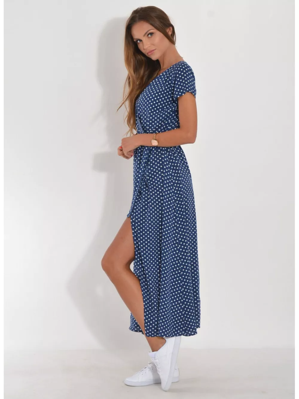 Surplice Short Sleeve Midi Dress, image 19