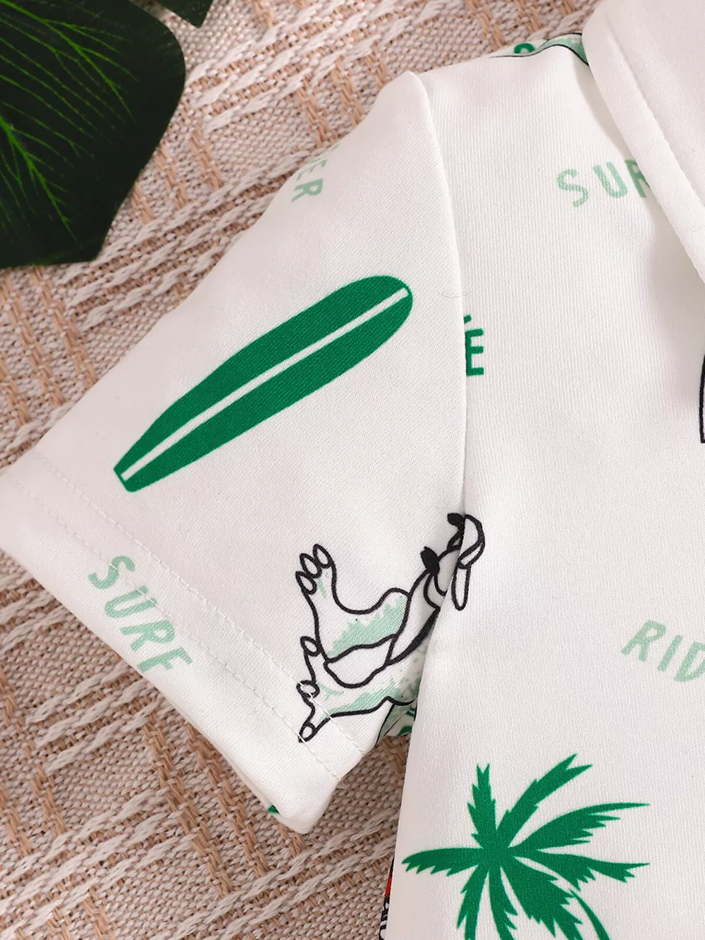 Children's Dinosaur Print Polo Bodysuit & Shorts Set, image 3