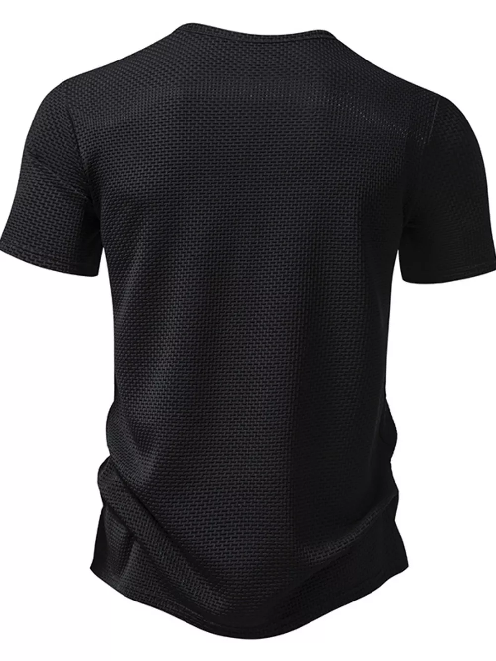 Men's Textured Henley Button Detail T-Shirt, image 11